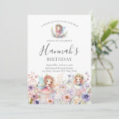 エンチャントフォレストフェアリーフローラガーデンガール誕生日 招待状 (スタンド正面)