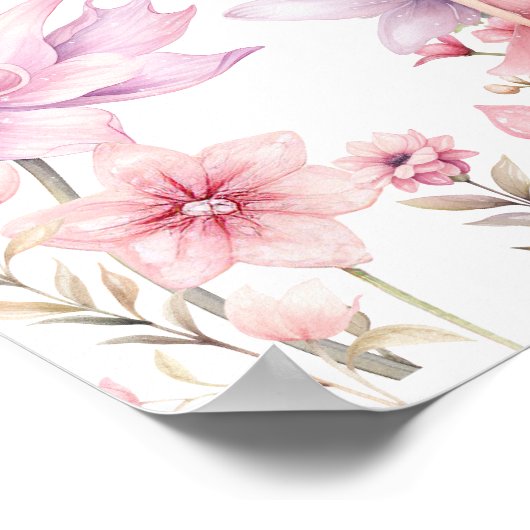 エンチャントフォレストフェアリーフローラガールウェルカム ポスター (角)