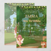 エンチャントフォレストフェアリー誕生日招待状 招待状 (正面/裏面)