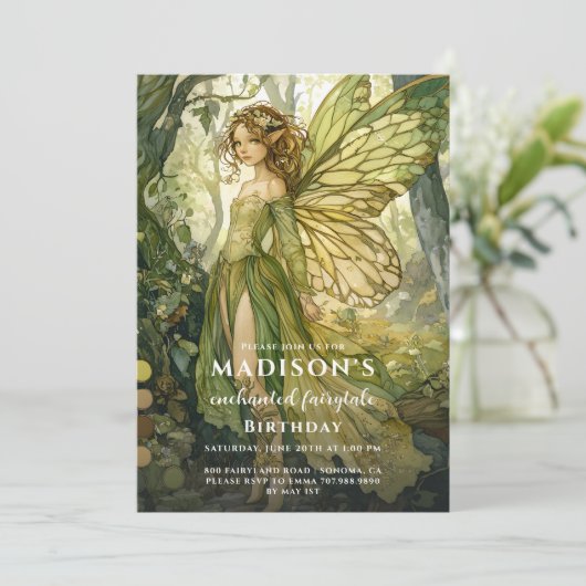 エンチャントフォレストフェアリー誕生日 招待状 (スタンド正面)