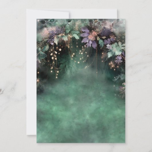 エンチャントフォレストフェアリー魔法ラベンダーキンセアネラ 招待状 (裏面)