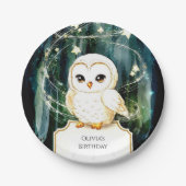 エンチャントフォレストフクロウ誕生日 ペーパープレート (正面)