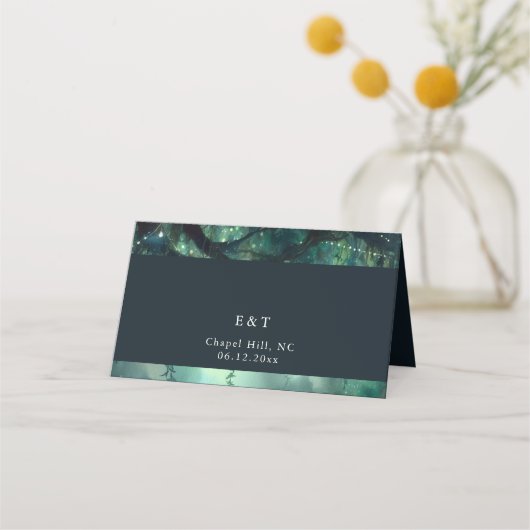 エンチャントフォレストマジカル庭園の結婚式座席表 プレイスカード (裏面)