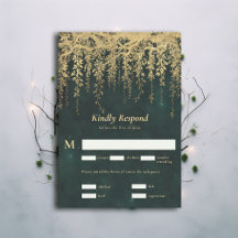 エンチャントフォレストマジカル金ゴールドつる植物ウェディングRSVP