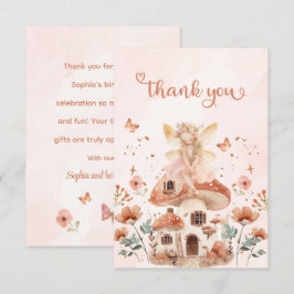 エンチャントフォレストマッシュルームガールズファースト誕生日 サンキューカード