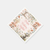 エンチャントフォレストマッシュルームガールズファースト誕生日 スタンダードカクテルナプキン (角)