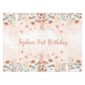 エンチャントフォレストマッシュルームガールズファースト誕生日 テーブルクロス (正面(横))