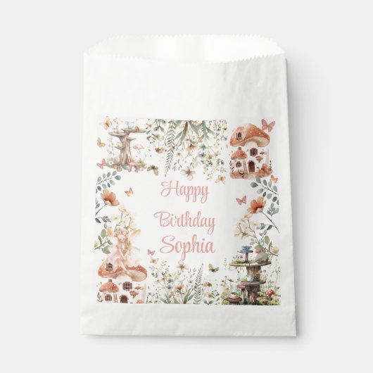 エンチャントフォレストマッシュルームガールズファースト誕生日 フェイバーバッグ (正面)