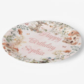 エンチャントフォレストマッシュルームガールズファースト誕生日 ペーパープレート (アングル)