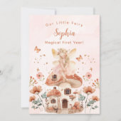 エンチャントフォレストマッシュルームガールズファースト誕生日 招待状 (正面)