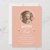 エンチャントフォレストマッシュルームガールズファースト誕生日 招待状 (裏面)