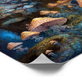 エンチャントフォレストマッシュルームキャッスルファンタジーアート ポスター (角)