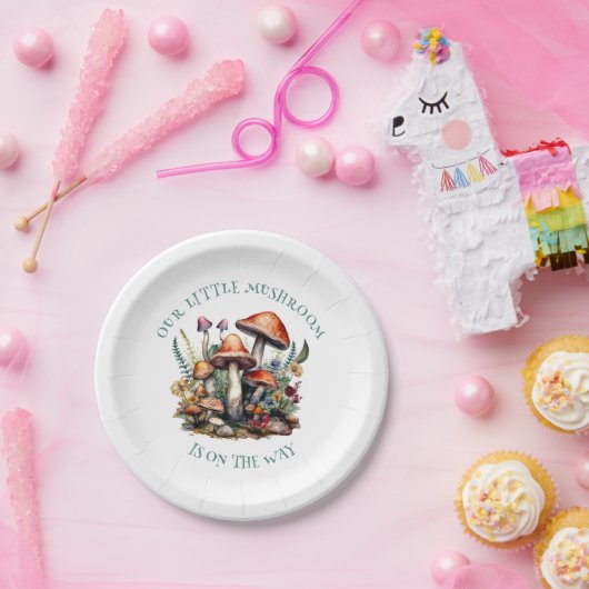 エンチャントフォレストマッシュルームベビーシャワー紙プレート ペーパープレート (パーティー)