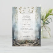 エンチャントフォレストミストファンタジー結婚式招待状 招待状 (スタンド正面)