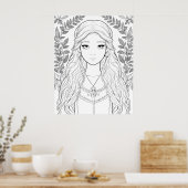 エンチャントフォレストメイドポートレート ポスター (キッチン)