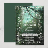 エンチャントフォレストライト素朴ブライダルシャワー 招待状 (正面/裏面)