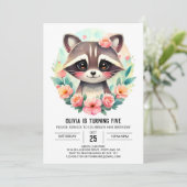 エンチャントフォレストラクーンガール誕生日 招待状 (スタンド正面)