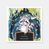 エンチャントフォレストラクーン誕生日 スタンダードカクテルナプキン (正面)