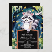 エンチャントフォレストラクーン誕生日 招待状 (正面/裏面)