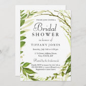 エンチャントフォレストリーフリースブライダルシャワー招待状 招待状 (正面/裏面)