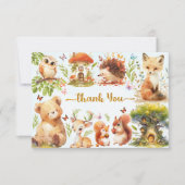 エンチャントフォレストワイルドワンボーイ誕生日招待状 サンキューカード (正面)