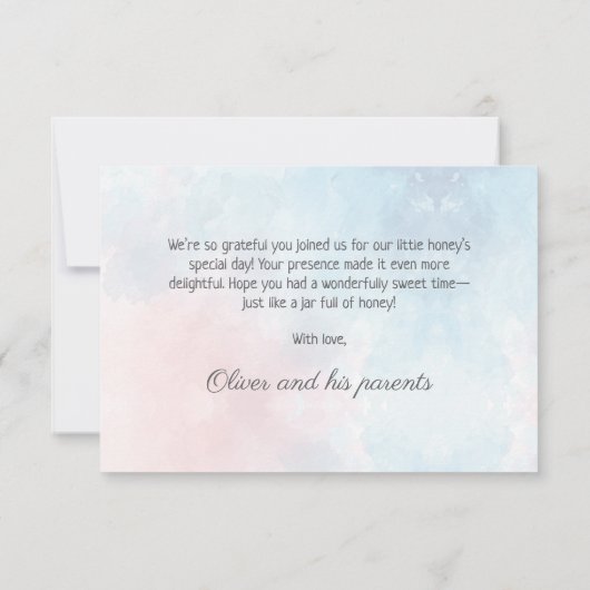 エンチャントフォレストワイルドワンボーイ誕生日招待状 サンキューカード (裏面)