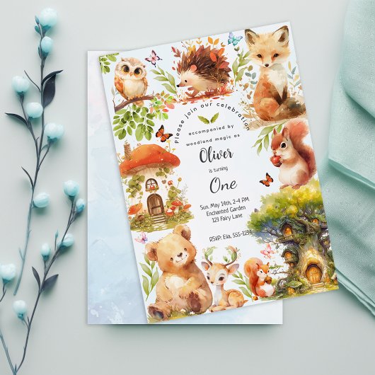 エンチャントフォレストワイルドワンボーイ誕生日招待状 招待状