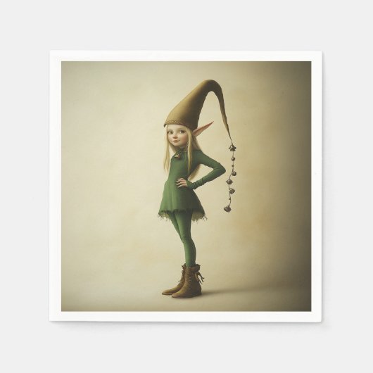 エンチャントフォレスト小妖精や小人 スタンダードカクテルナプキン (正面)