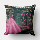 エンチャントフォレスト明るい赤紫色ピンクキンセニェラ写真 クッション (正面)