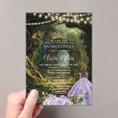エンチャントフォレスト薄紫フローラキンセアニラスウィート16 アクリル招待状 (インサイチュ (ポータブル))
