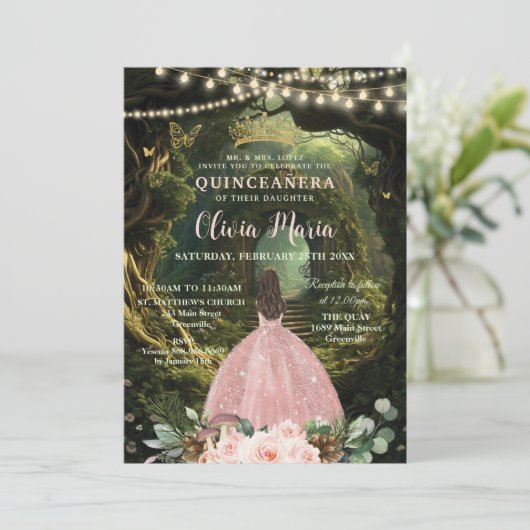 エンチャントフォレスト赤面フローラキンセアニラスウィート16 招待状 (スタンド正面)