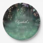 エンチャントフォレスト魔法グリーンラベンダーキンセアニェラ ペーパープレート (正面)