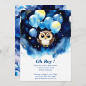 エンチャントフクロウ赤ちゃんシャワー招待状 招待状 (正面/裏面)