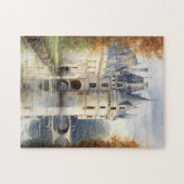 エンチャントフランスのキャッスルウォーターカラーパズル ジグソーパズル (横)