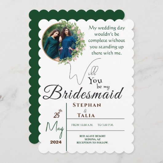 エンチャントフローラエレガンスブライデスメイド提案情報 招待状 (正面/裏面)