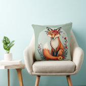 エンチャントフローラキツネウッドランドフォークアート クッション (椅子)