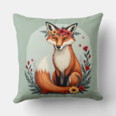 エンチャントフローラキツネウッドランドフォークアート クッション (裏面)