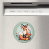 エンチャントフローラキツネウッドランドフォークアート マグネット (インサイチュ (食洗機))