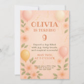 エンチャントフローラバルーン誕生日ソイレ 招待状 (正面)