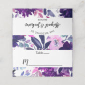 エンチャントフローラパープルウェディングレセプションテーブル プレイスカード (外部開封)