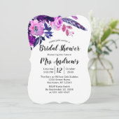 エンチャントフローラパープルウォーターブライダルシャワー 招待状 (スタンド正面)