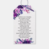 エンチャントフローラパープルディスプレイブライダルシャワー ギフトタグ (裏面)