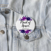 エンチャントフローラパープルメイド・オブ・オーナー(花嫁付き添い人) モノグラムの 缶バッジ (インサイチュ)