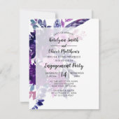 エンチャントフローラ水カラー婚約パーティ 招待状 (正面)