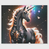 エンチャントブラックユニコーン誕生日ラッピングペーパー ラッピングペーパー (フラット)