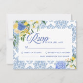 エンチャントブルゴーニュ&マルーンフローラブラック結婚ズ 出欠カード (正面)