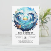 エンチャントブルーウォーター子供の誕生日 招待状 (スタンド正面)
