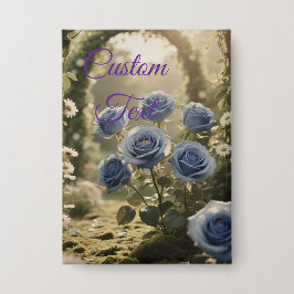 エンチャントブルーバラ – ロマンチックなフローラアクセント 缶バッジ