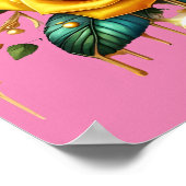 エンチャントブーケの黄金のバラとハート20x16 ポスター (角)