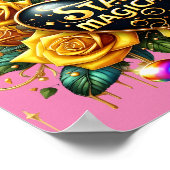 エンチャントブーケオブゴールデンバラとハート10x8 ポスター (角)